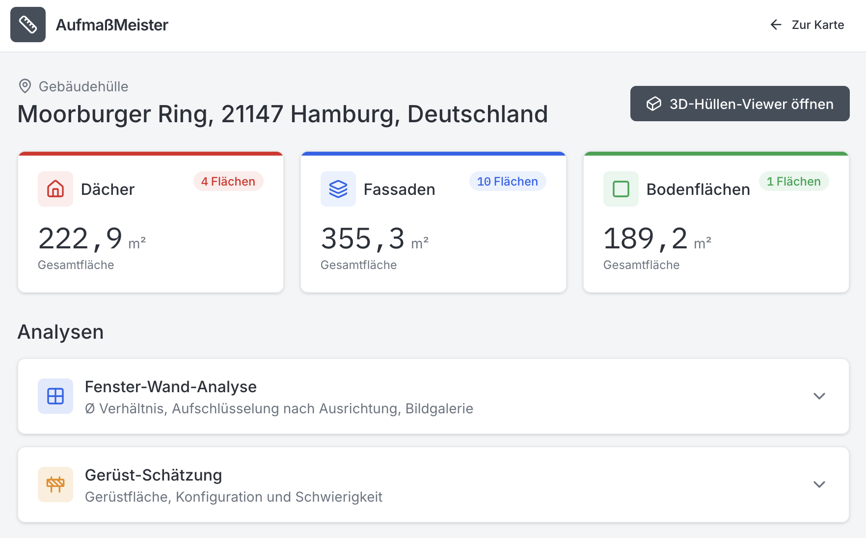 Flächenanalyse screenshot
